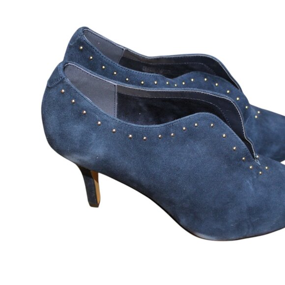 Bella Vita Shoes Dara Dress Shooties Kidsuede Leather Navy Size 11 WW NIB - Picture 3 of 10